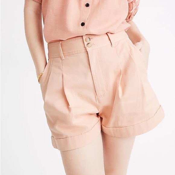Madewell Pleated Shorts in Pink - Size 8 - Picture 7 of 9